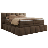 BOXSPRINGBETT NIRA KING 180/200 Braun Velvet - H3 - Braun, Holz/Textil (180/200cm) - MKS