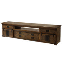 TV-BOARD Mango 240x50x60 braun lackiert RAILWAY #456 - Braun, Holz (240/60/50cm) - Massivmoebel24