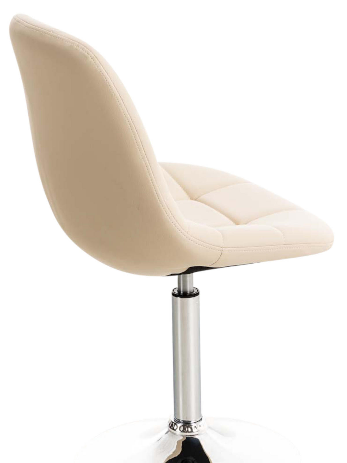 STUHL 2er Set Lederlook creme - Chromfarben/Creme, Textil/Metall (48/84/52cm) - CLP