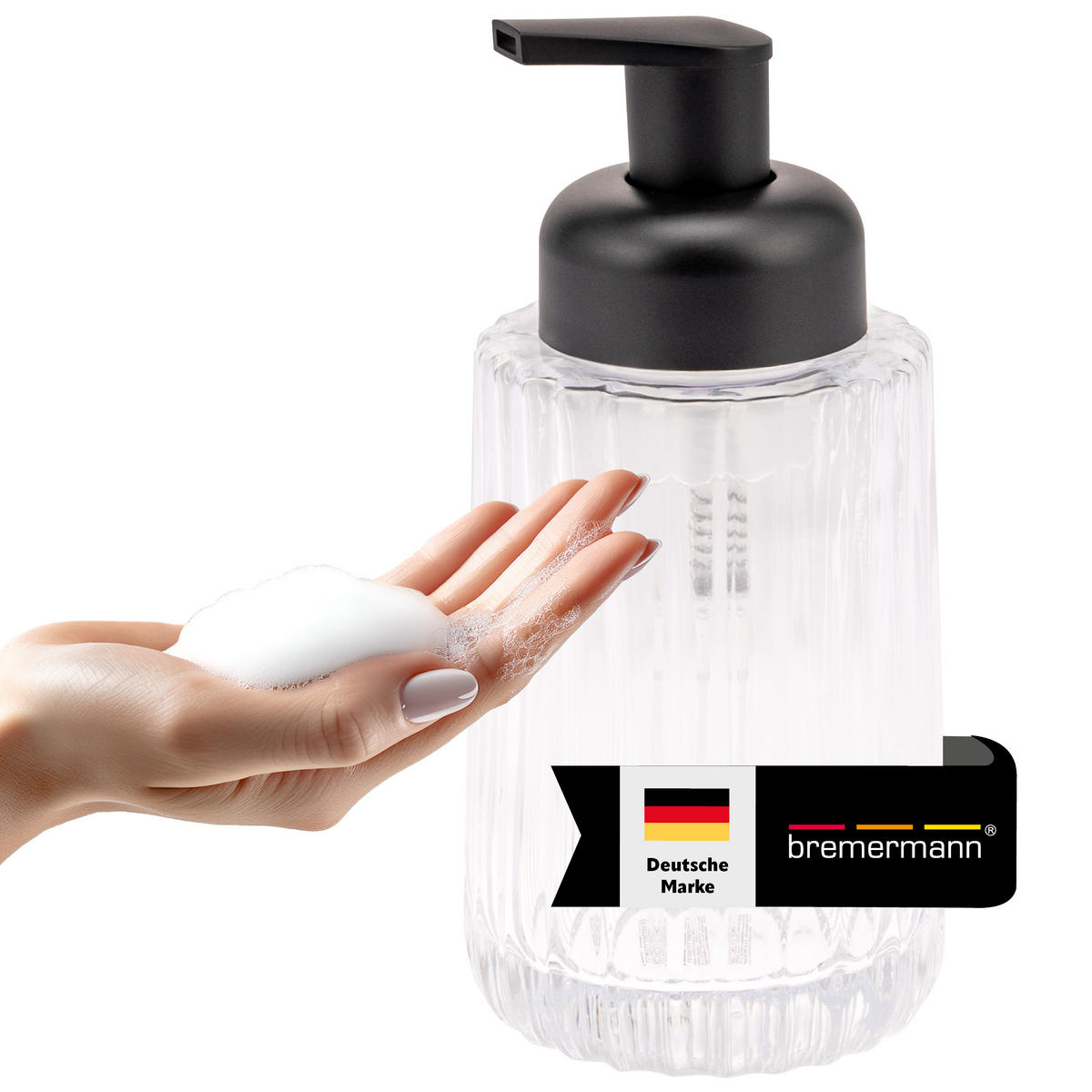 SEIFENSPENDER, weiß - Transparent, Glas (7.5/17/7.5cm) - bremermann