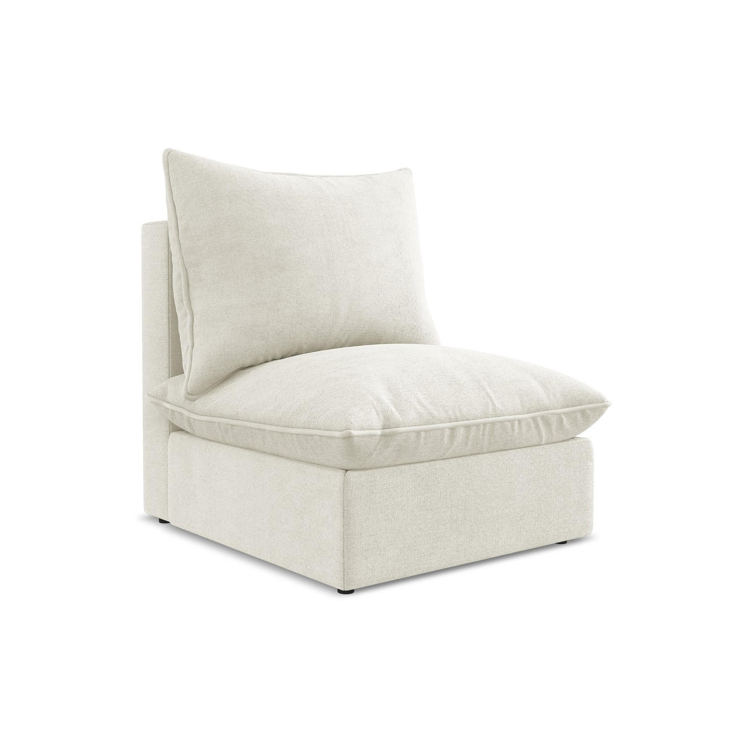 SOFAELEMENT Strukturstoff Beige - Beige/Schwarz, Holzwerkstoff/Kunststoff (75/77/90cm) - LaMiaSofa