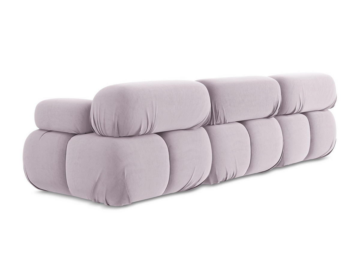 3-SITZER SOFA Samt Stoff Violett - Lila/Flieder, Kunststoff/Textil (285/70/96cm) - Makamii