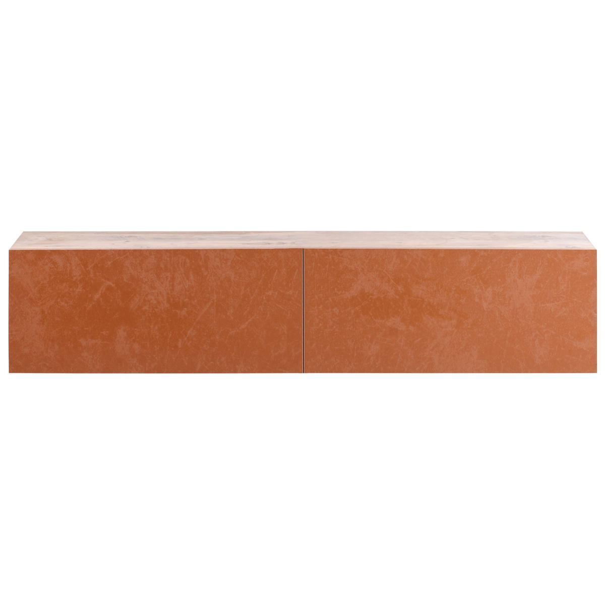 WANDMONTIERTER-TV-SCHRANK Rot/Braun Gladstone - Rot/Braun, Holzwerkstoff (140/30/32cm) - Beliani