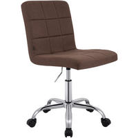 DREHSTUHL Stoff Braun - Chromfarben/Braun, Textil/Metall (47/93/56cm) - CLP