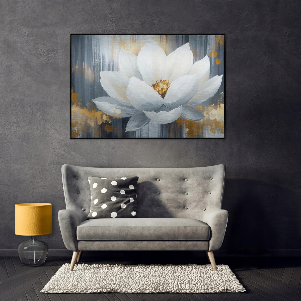 BILDER mit Rahmen Blumen Lilien Weiß 120x80 cm - Multicolor, Metall (120/80cm) - Wallarena