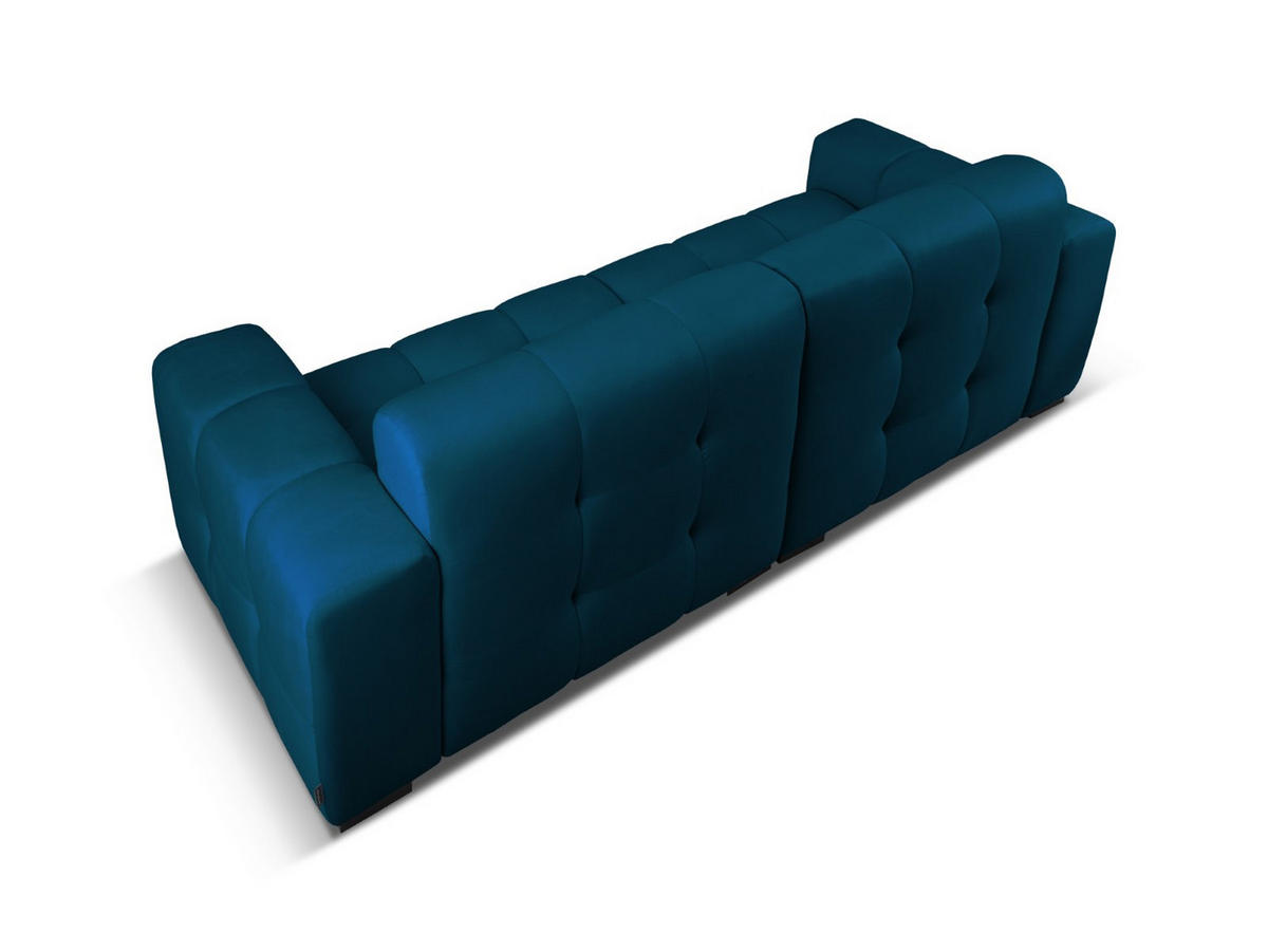 SOFA Kendal aus Samt marineblau 4 Sitzplätze - Blau, Textil (255/79/103cm) - Micadoni