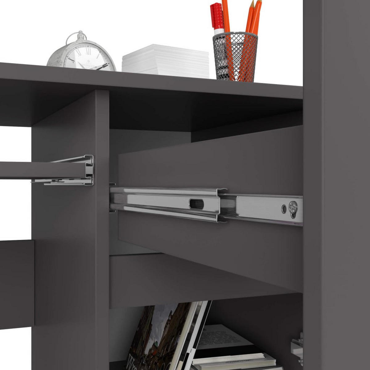 SCHREIBTISCH Graphit Grau 77/90/50 - Grau, Holzwerkstoff (50/90/77cm) - RAUMHIRSCH FURNITURE