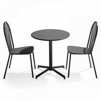 GARTENSET 3-tlg., Grau - Grau, Metall - Oviala