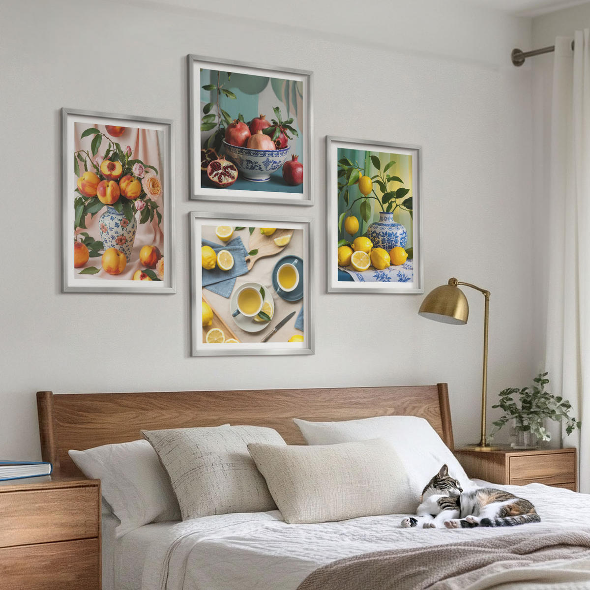 BILDER SET 4er Set - 50x50 cm & 40x60 cm Silberner Rahmen - Matisses stilvolle Figuren - Silberfarben, Kunststoff (50/50cm) - TULUP