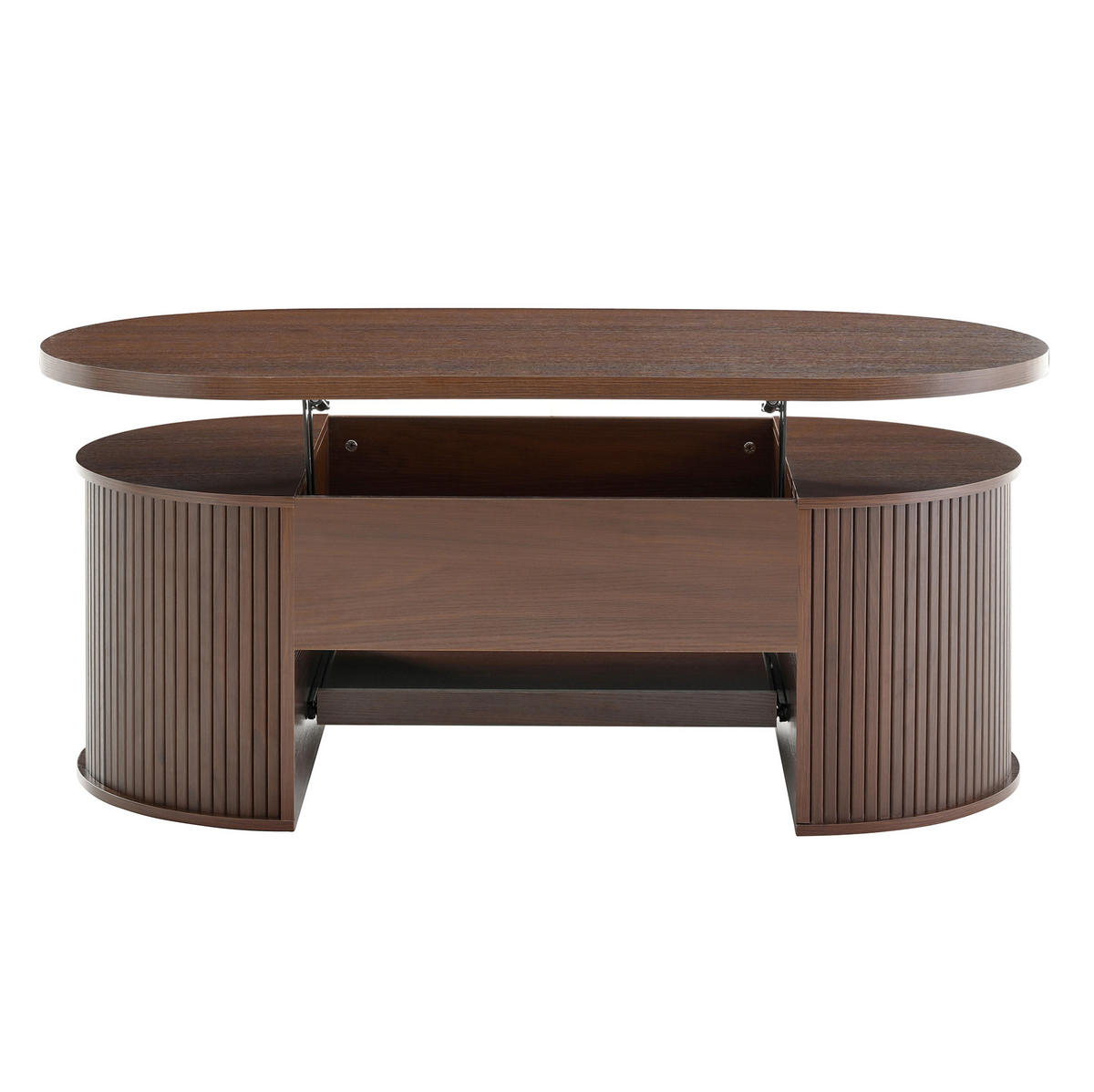 COUCHTISCH 110/55.5/40 cm in Natural Walnut aus MDF mit höhenverstellbarer Tischplatte - Naturfarben, Holzwerkstoff (110/55.5/40cm) - OKMYHOME