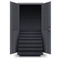 WERKZEUGSCHRANK mit Schubladen TOM 185x92x50cm Anthrazit - Anthrazit, Metall (92/185/50cm) - DELUKE