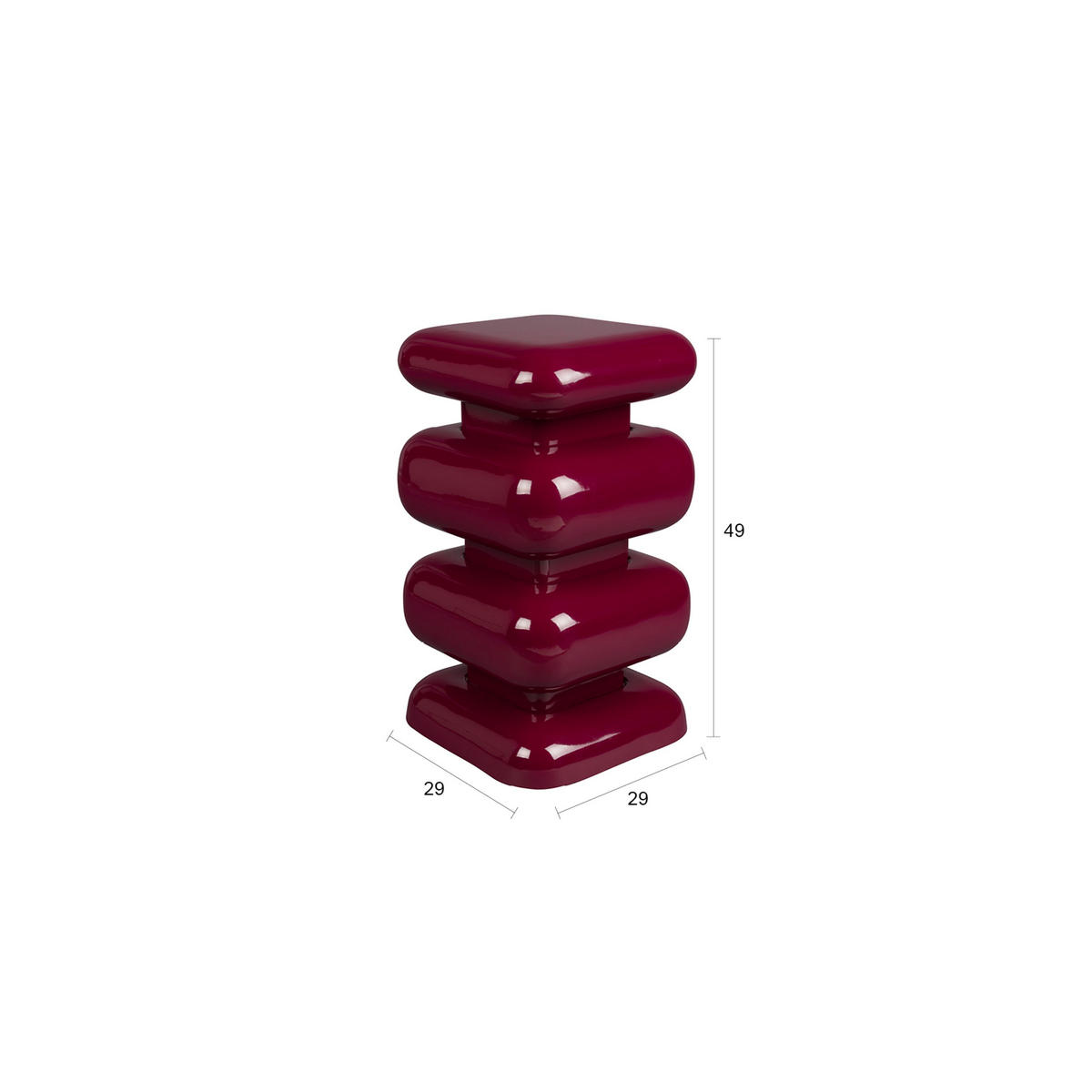 BEISTELLTISCH Stubby Rot - Rot, Metall (29/29/49cm) - Dutchbone