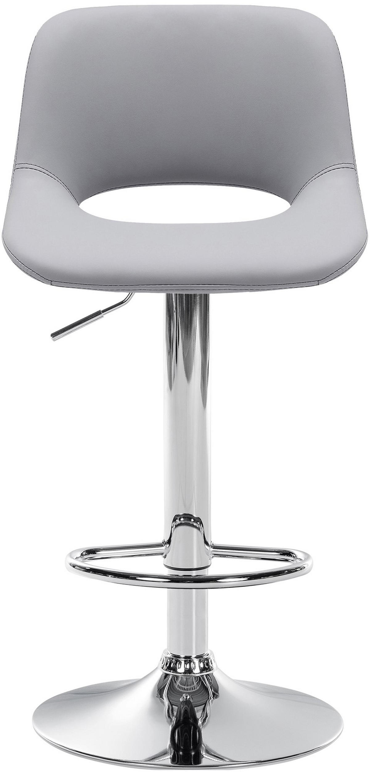 BARHOCKER Campus Kunstleder chrom grau - Chromfarben/Grau, Kunststoff/Metall (42/107/46cm) - TPFLiving