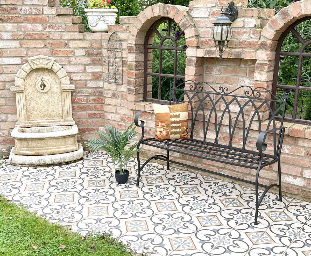 GARTENBANK Metall 2 Sitzer Dunkelbraun 120 cm 18940 - Schwarz, Metall (120/96/55cm) - DanDiBo