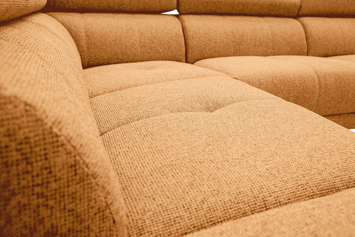 ECKSOFA FIERO 5-Sitzer, orange - Schwarz/Orange, Holzwerkstoff/Textil (158/269cm) - Courtois Laville