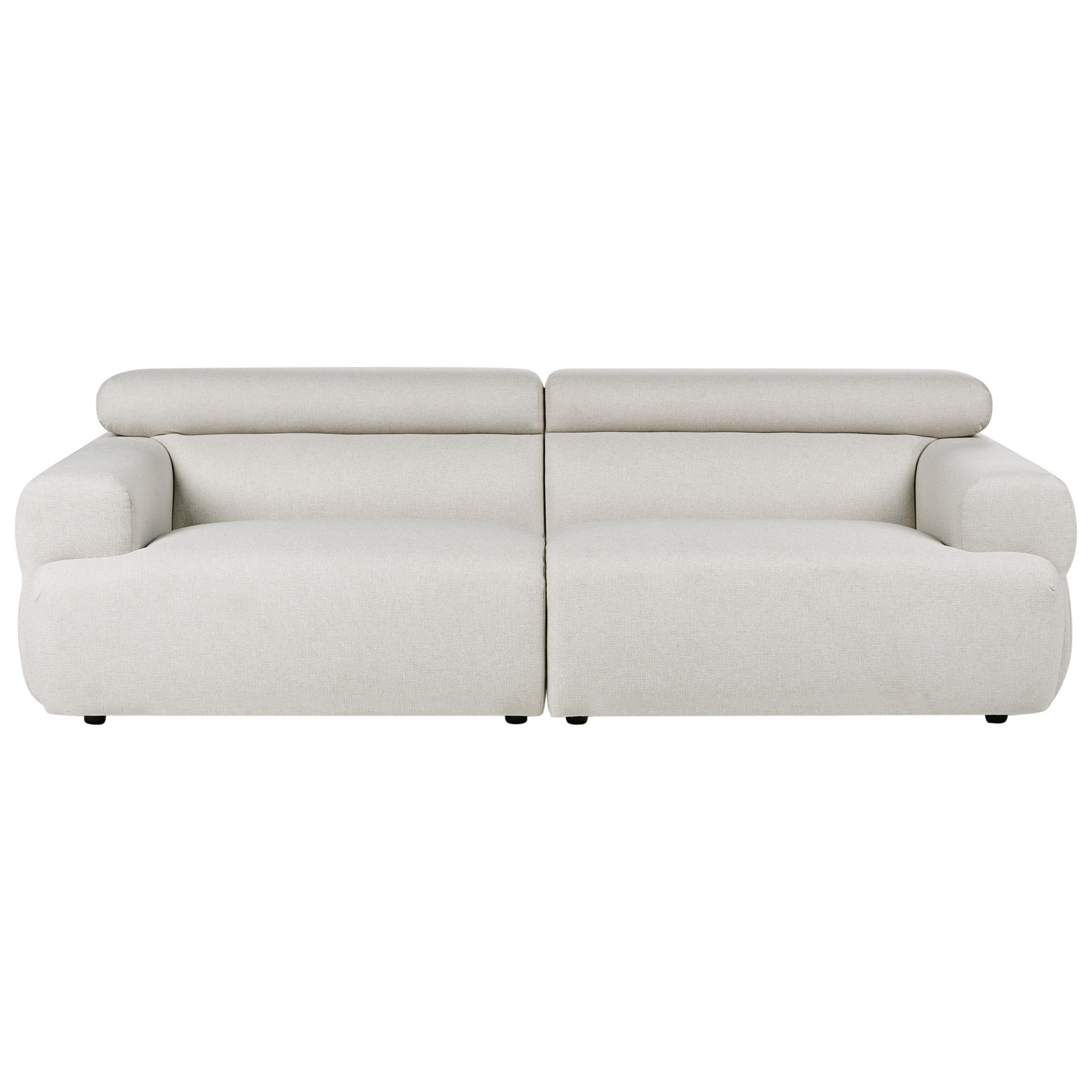 3-SITZER-SOFA Stoff Cremeweiß Hovden - Creme, Textil (210/69/95cm) - Beliani