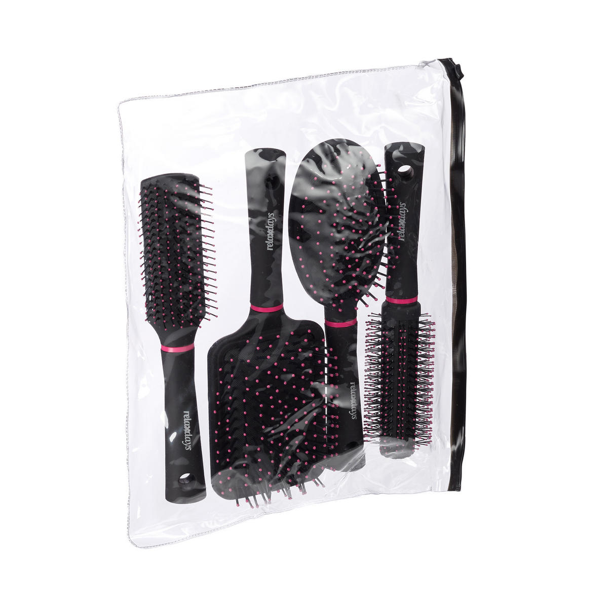 4XHAARBÜRSTE - Schwarz, Kunststoff (9/24.5/4cm) - Relaxdays