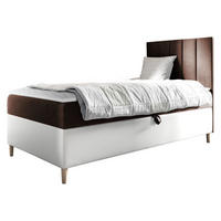 BOXBETT Maja Junior 1, Seite zum Öffnen des Bettkastens: Rechts - Weiß/Braun, Holz (90/200cm) - MIRJAN24