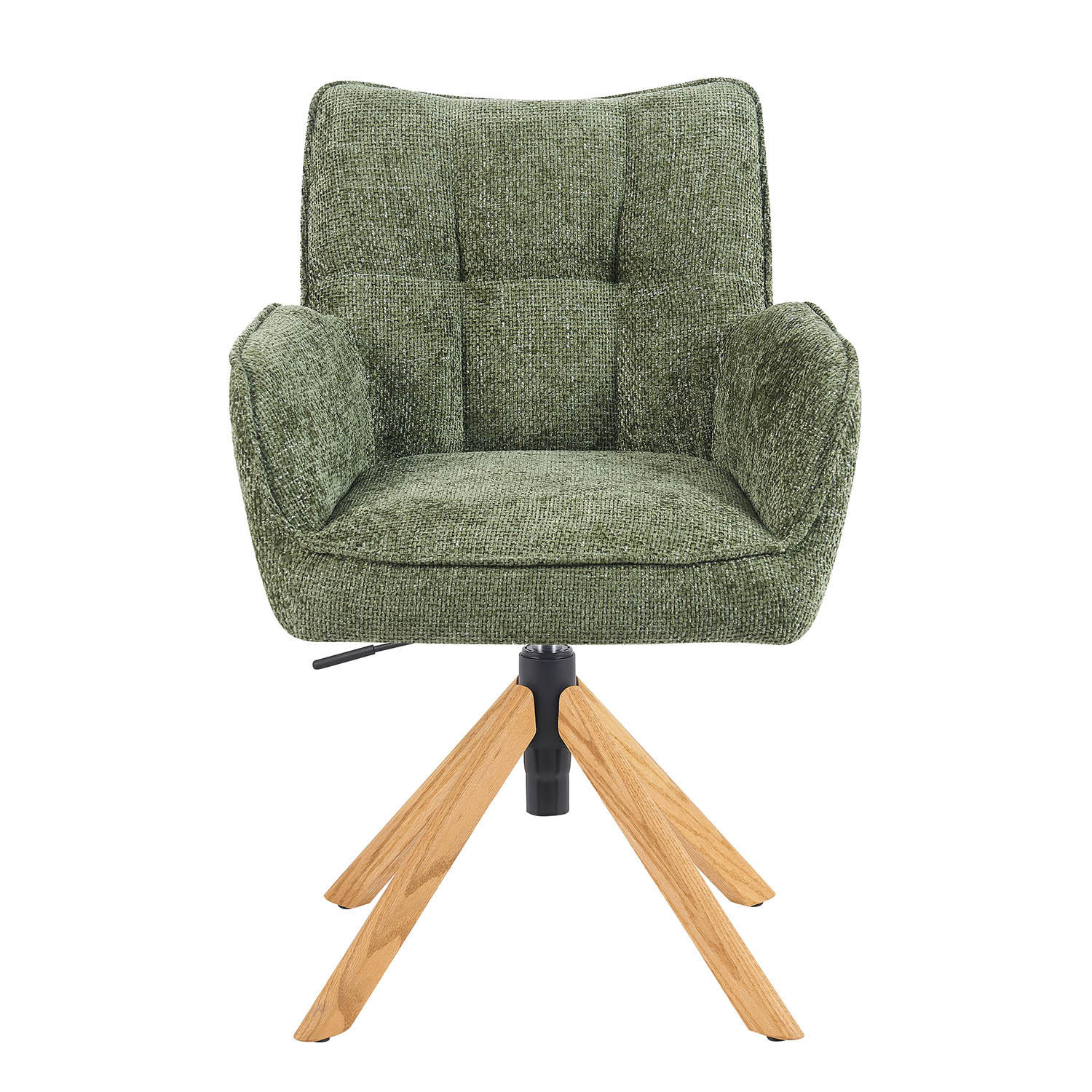 BÜROSTUHL Mika-Keno - Honigeiche/Grün, Eichenholz/Holz (59/85/66cm) - DUBI Möbel