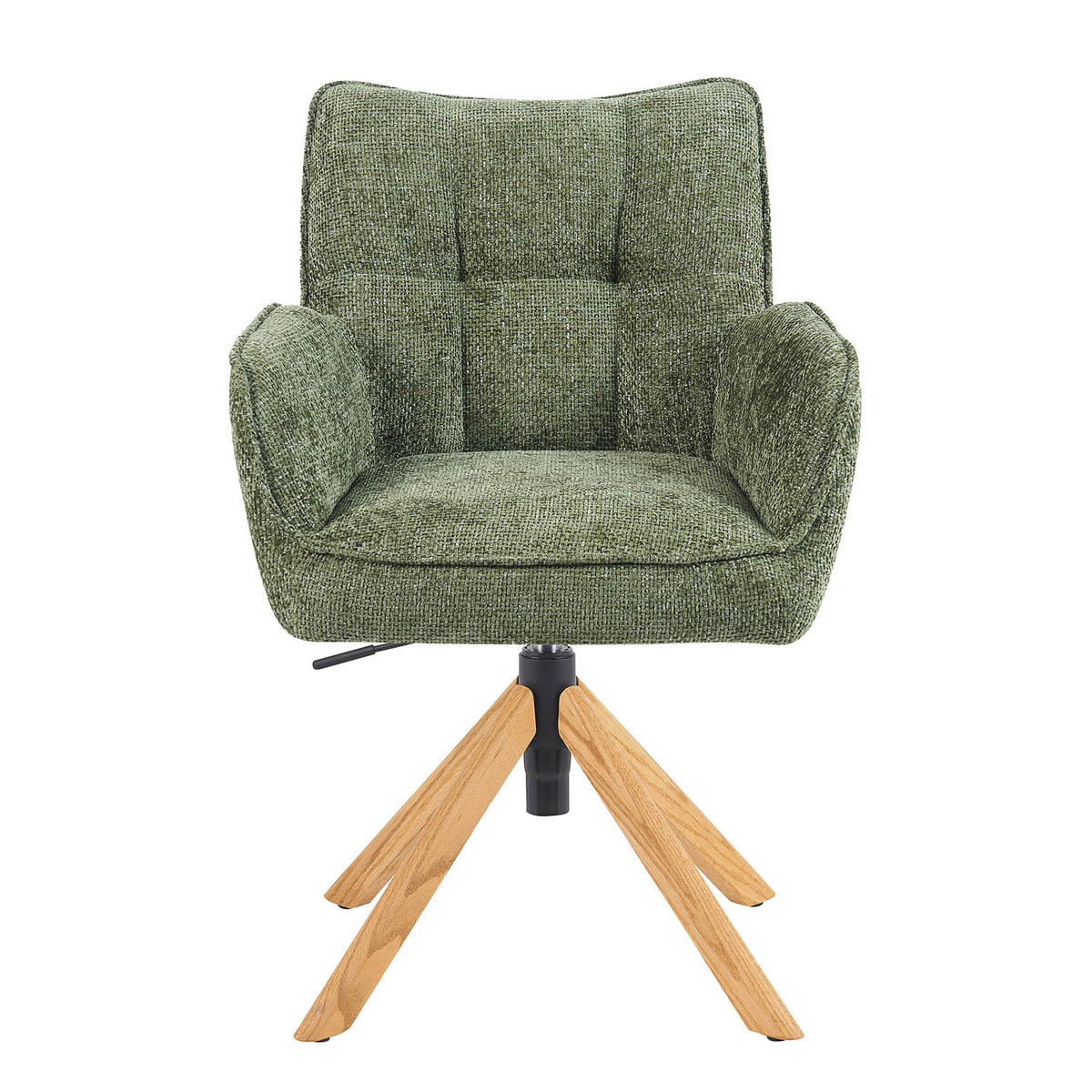 BÜROSTUHL Mika-Keno - Honigeiche/Grün, Eichenholz/Holz (59/85/66cm) - DUBI Möbel