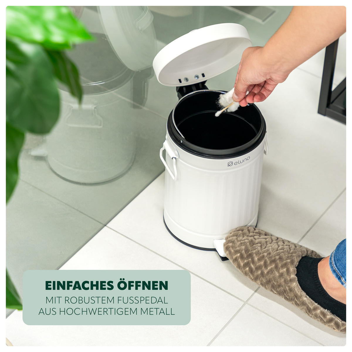 KOSMETIKEIMER 3 Liter, weiß, Metall - Weiß, Metall (17/27/20.5cm) - eluno