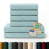 BADETUCH 6-teilig, 2x Badetuch 70/140 + 4x Handtuch 50/100 cm, Hellblau - Hellblau, Textil (70/140cm) - Blumtal