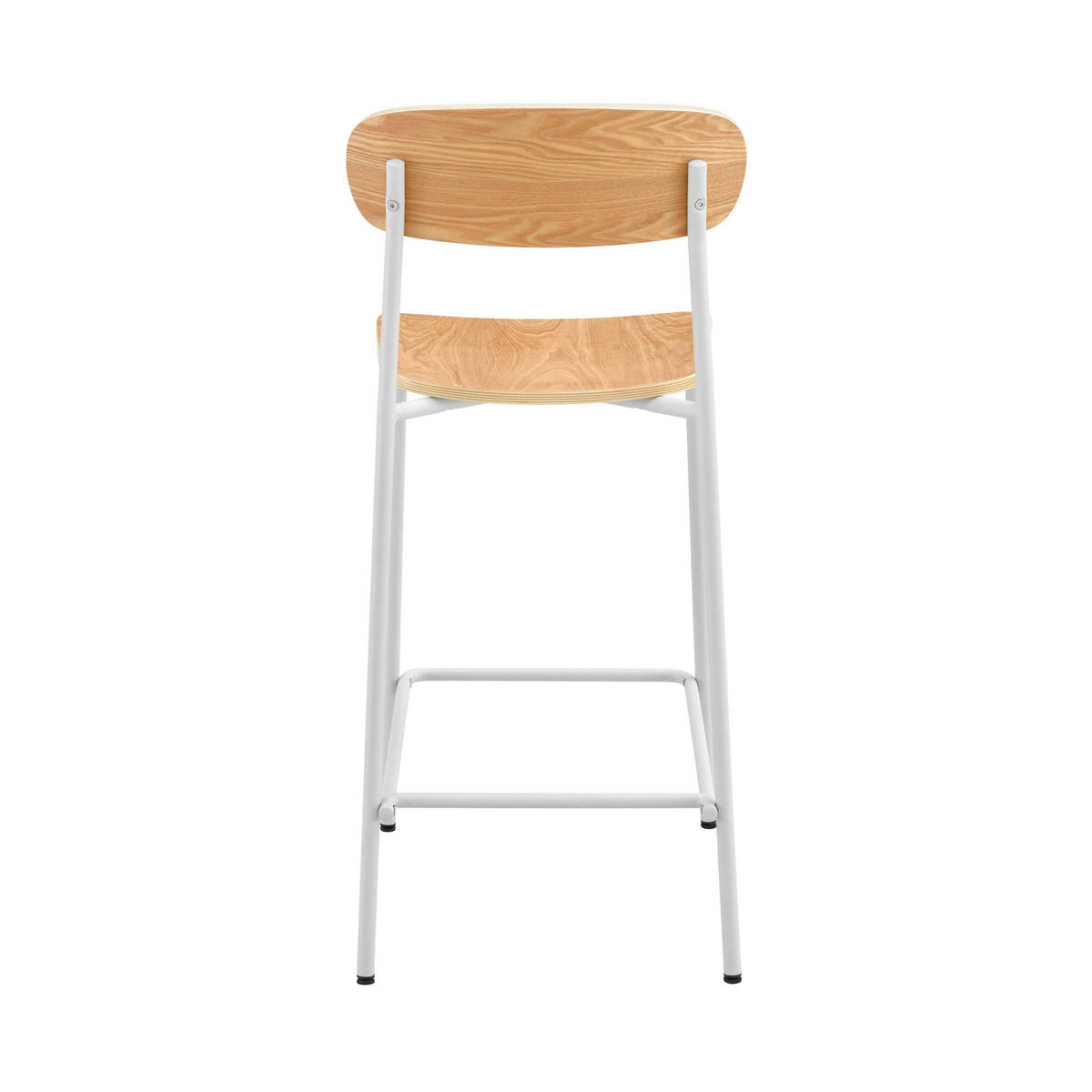 BARSTUHL 2-tlg., Weiß - Eichefarben/Weiß, Holz/Metall (50/96/42cm) - Oviala
