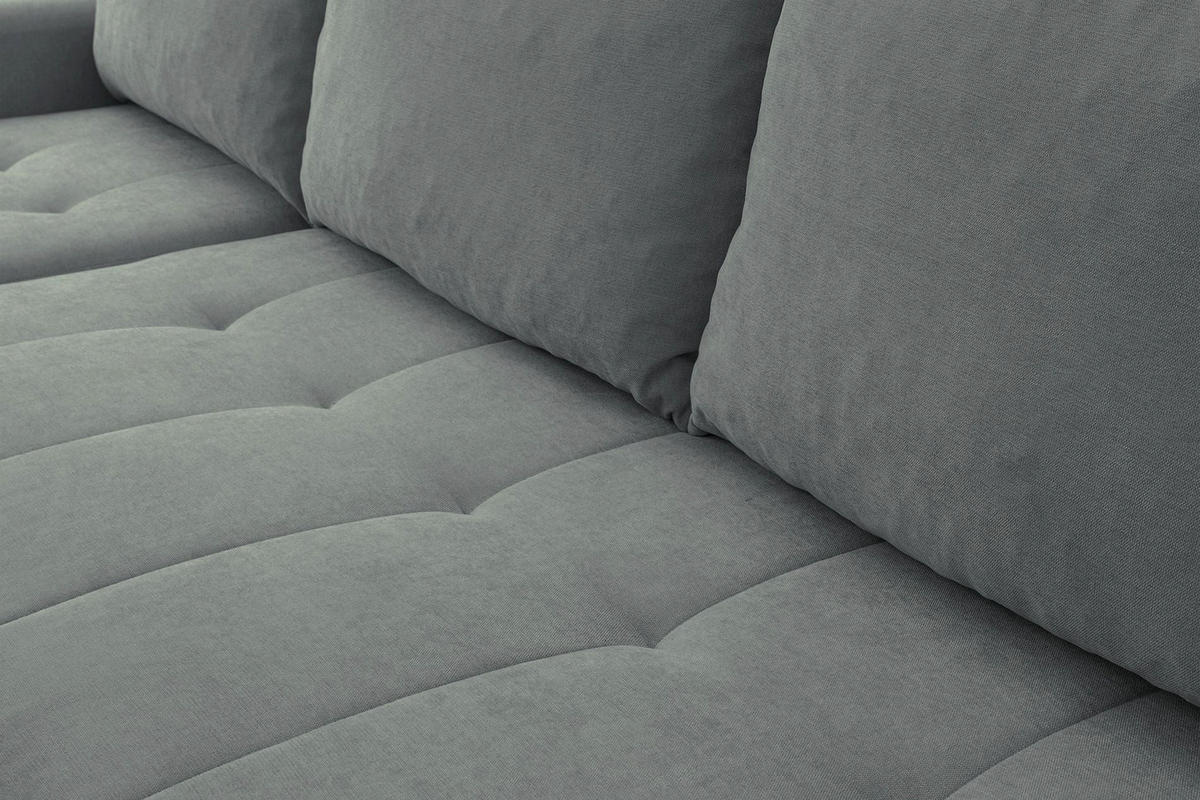 ECKSOFA Timmone Aschgrau Chenille 230 cm - Schwarz/Grau, Kunststoff/Textil (230/149cm) - Selsey