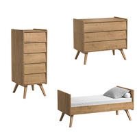 BABYZIMMER 3-teilig Holz - Braun, Holzwerkstoff (145/103/75cm) - Petits-meubles