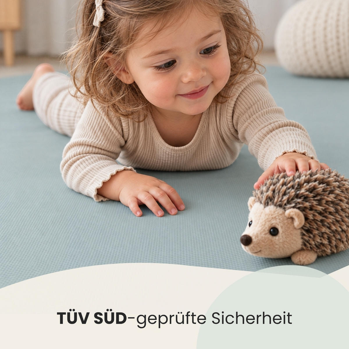 SPIELMATTE Uni - 50x50x1 cm - Puzzlematte Graublau - Blau, Kunststoff (50/50cm) - Littletom