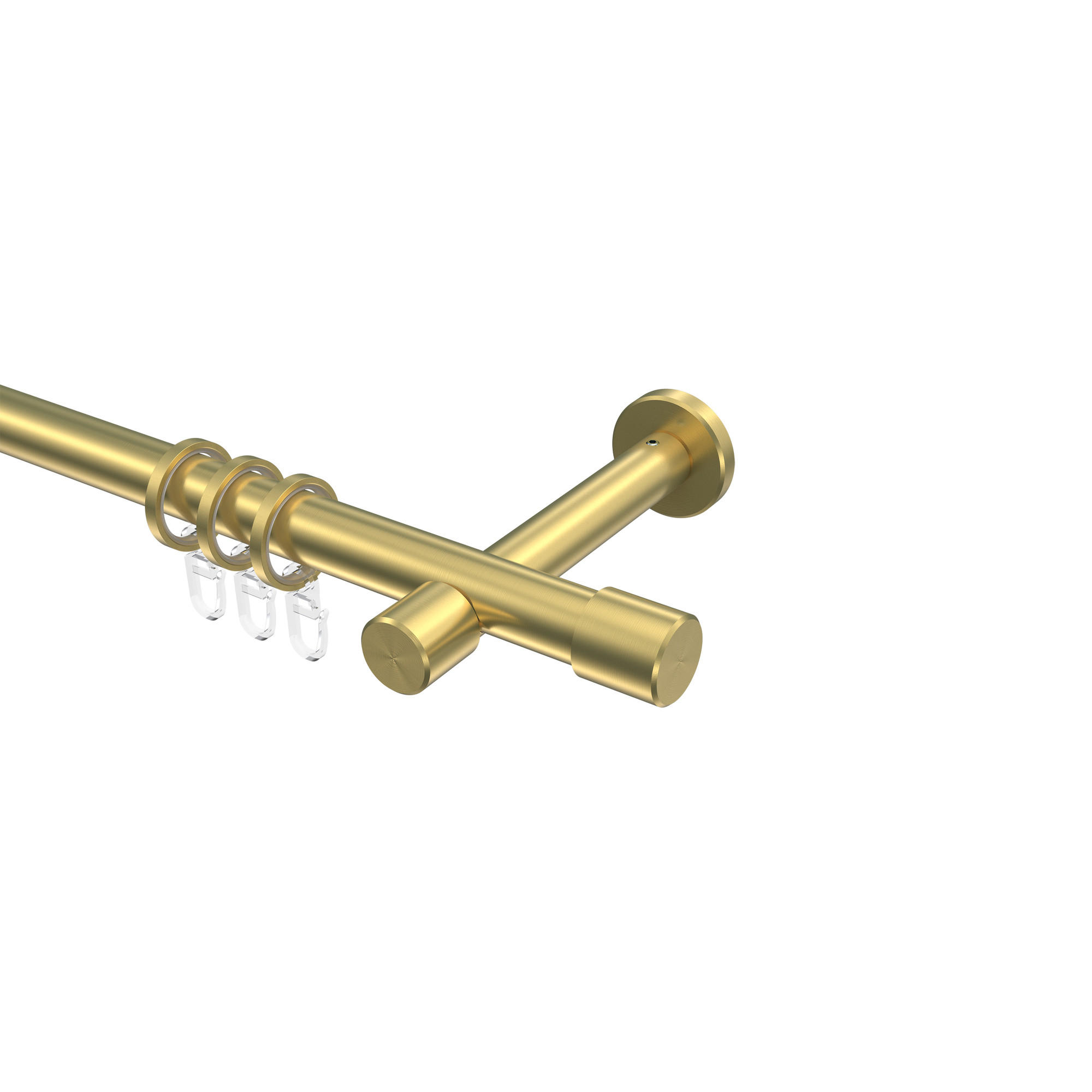 GARDINENSTANGEN-SET Prestige Santo 480 cm (geteilt in 3 x 160 cm), 1-läufig, 20 mm Ø Messing-Optik - Messingfarben, Metall (480cm) - INTERDECO