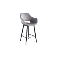 BARHOCKER ZAJA Grau Velvet - Grau, Textil (57/114/59cm) - KAWOLA