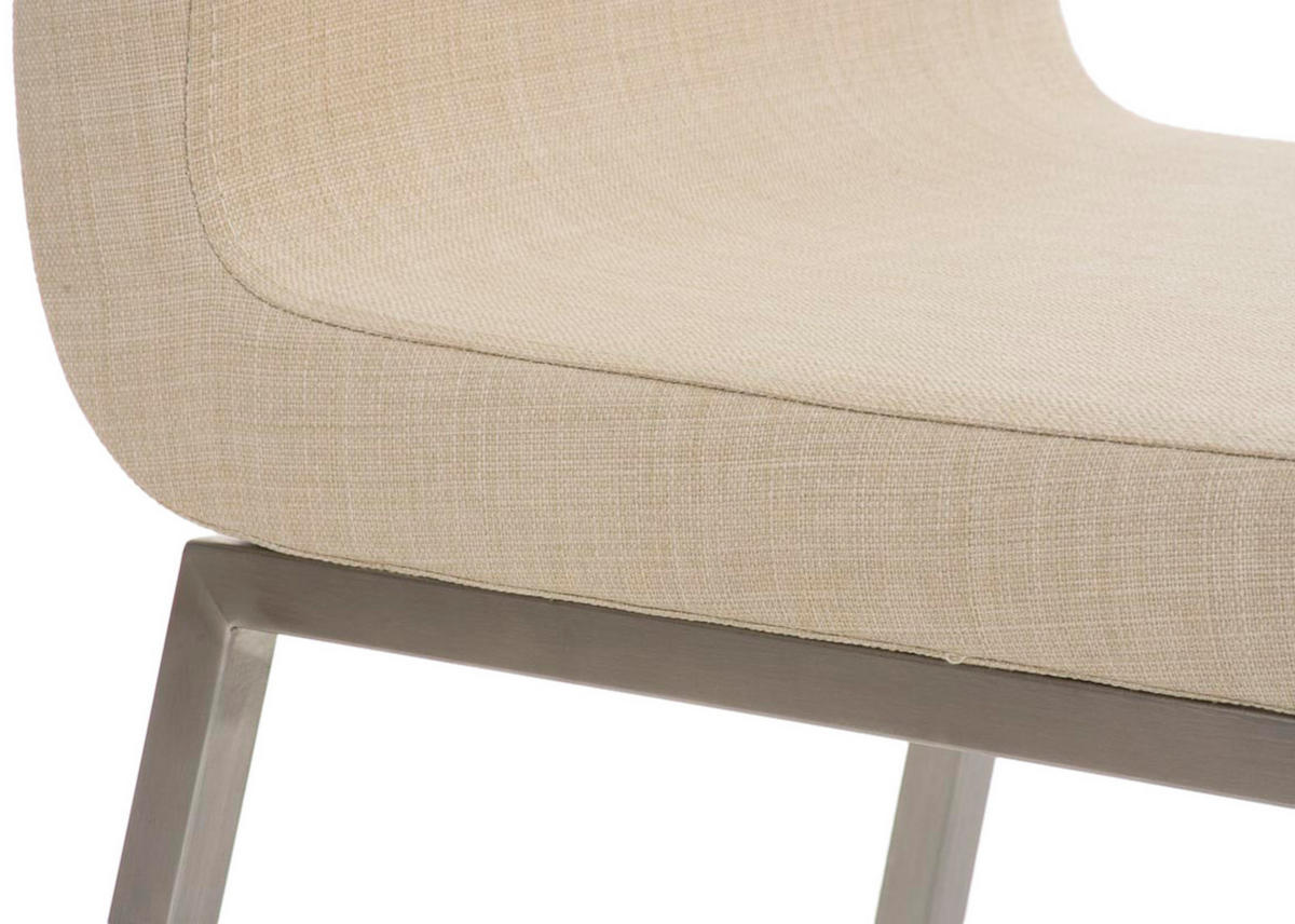 STUHL 2er Set Stoff Creme - Edelstahlfarben/Creme, Textil/Metall (40/88/50cm) - CLP