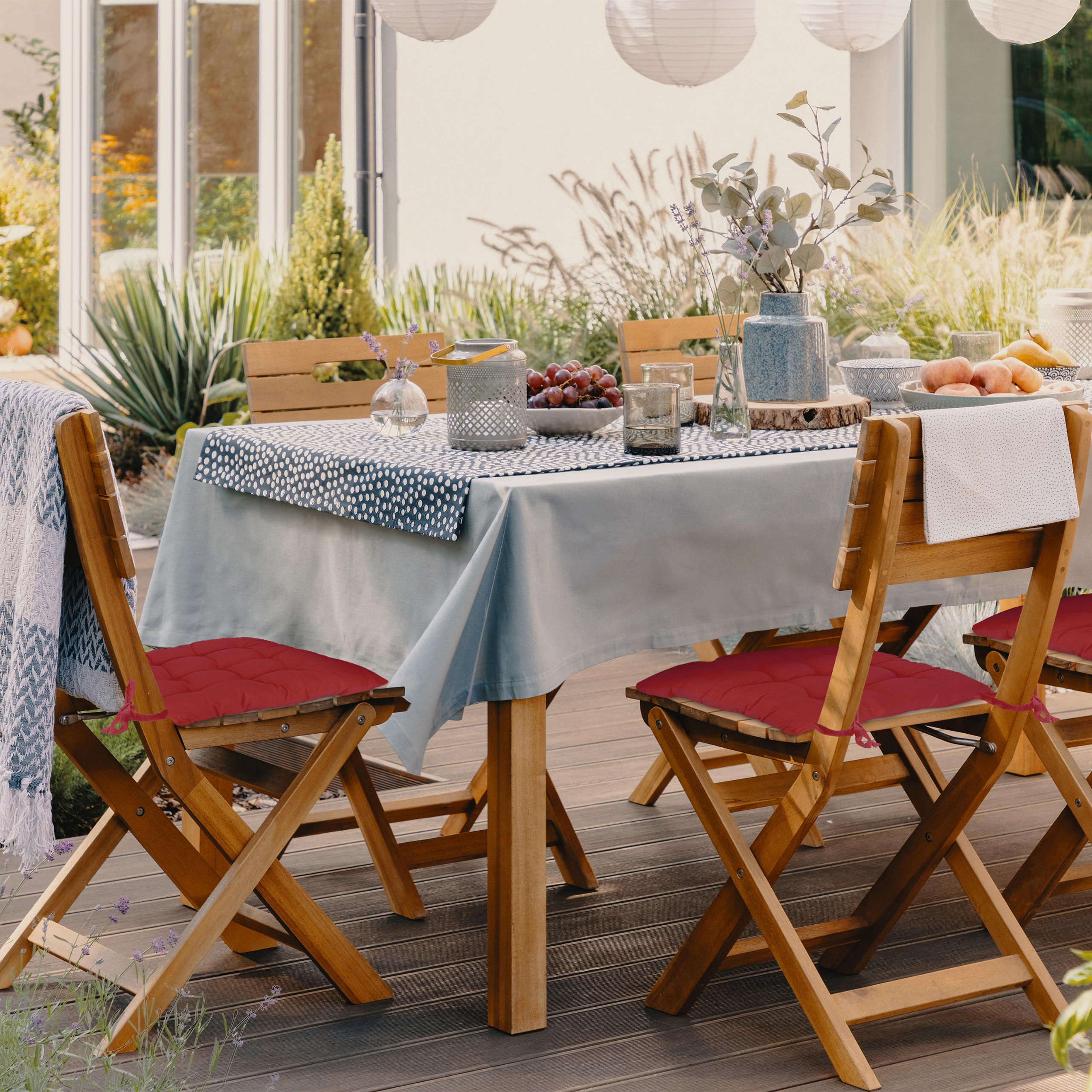 4xSTUHLKISSEN - Rot, Kunststoff/Textil (38/5/38cm) - Relaxdays