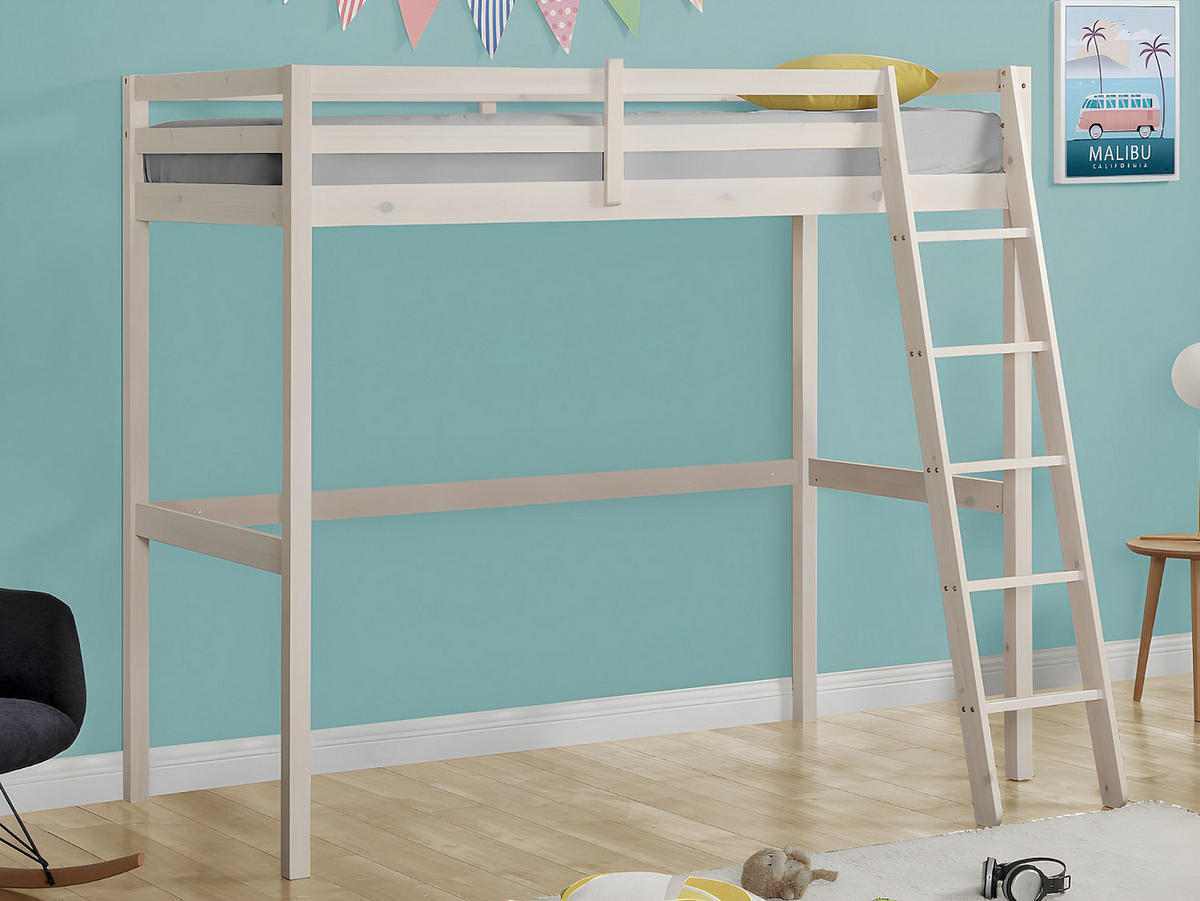 HOCHBETT - 1 -Sitzer - Kiefer - weiß - GEDEON - Weiß, Holz (140/198cm) - Vente-Unique