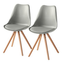 ESSZIMMERSTUHL-SET - Buchefarben/Hellgrau, Holz/Kunststoff (48/84/54cm) - home24