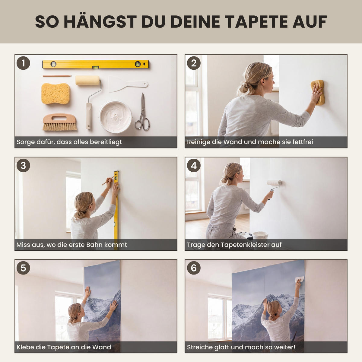 TAPETE - Schottischer Hochländer - Braun - Wasser - 120x300 cm - Braun, Papier (120/300cm) - OnlyWow