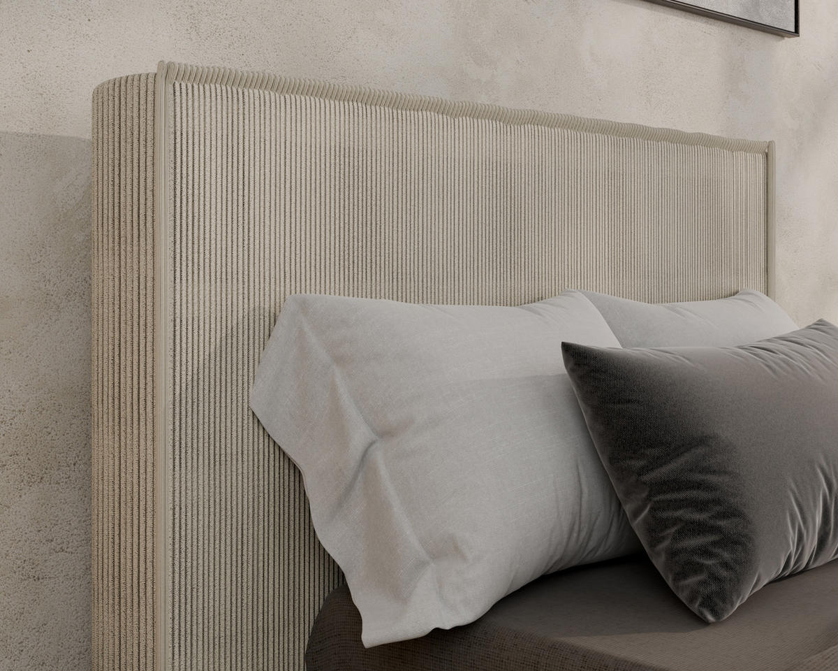 POLSTERBETT SANA 90x200cm, ohne Matratze, beige - Beige, Holz (90/200cm) - Homesy