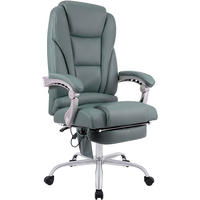 CHEFSESSEL Echtleder Grau - Chromfarben/Grau, Leder/Metall (69/118/64cm) - CLP