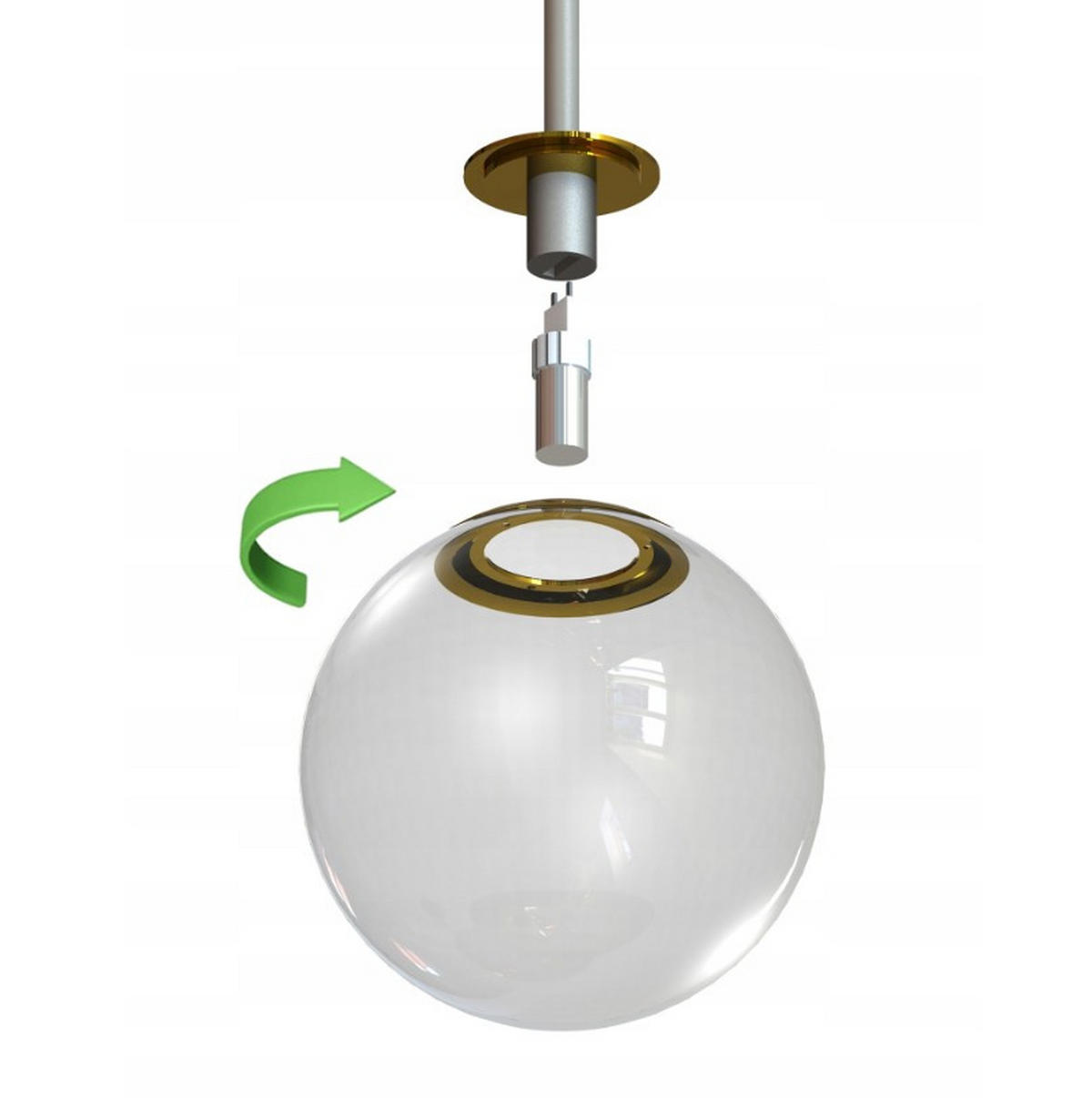 PENDELLEUCHTE ECRU II - Beige/Goldfarben, Glas/Metall (60/14/100cm) - kiki design