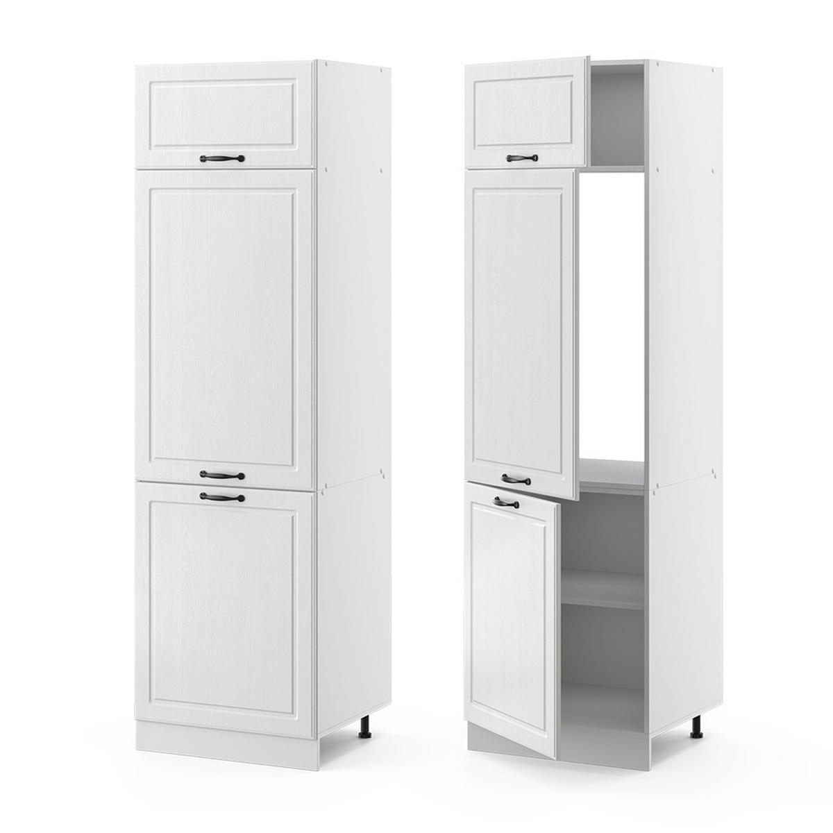 KÜHLUMBAUSCHRANK R-Line Weiß Landhaus 60 cm - Weiß, Holzwerkstoff (60/206.8/57.2cm) - Vicco