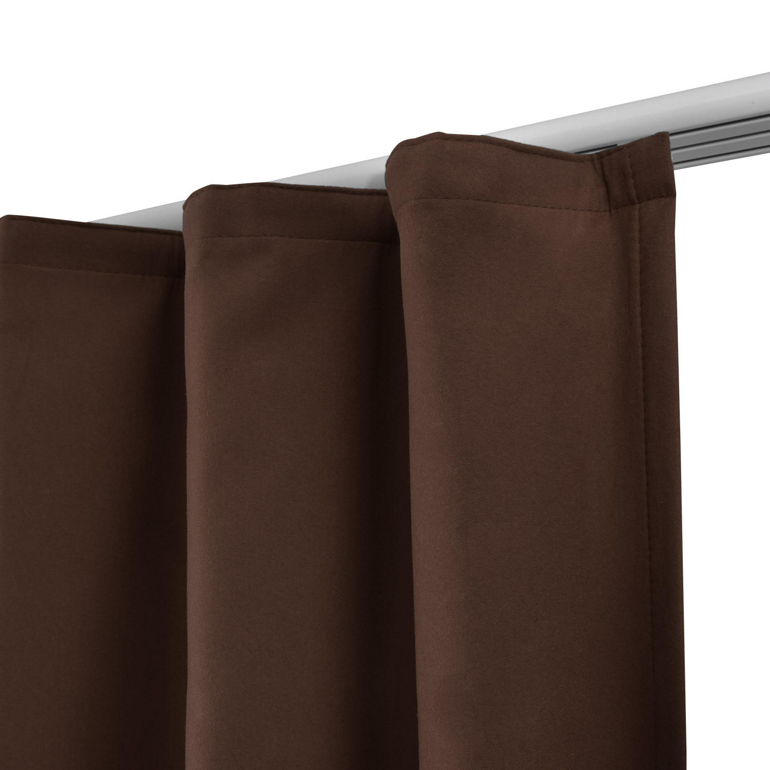 VORHANG Amelie TK mit Kräuselband 140x245cm Braun (2tlg) - Braun, Textil (140/245/1cm) - Beautissu 