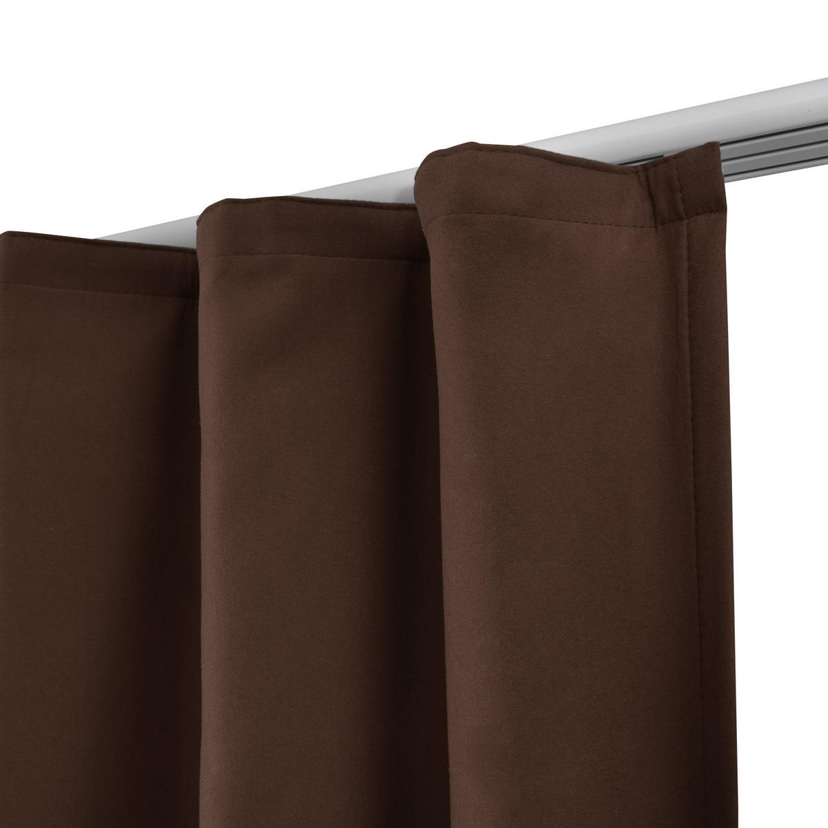 VORHANG Amelie TK mit Kräuselband 140x245cm Braun (2tlg) - Braun, Textil (140/245/1cm) - Beautissu 
