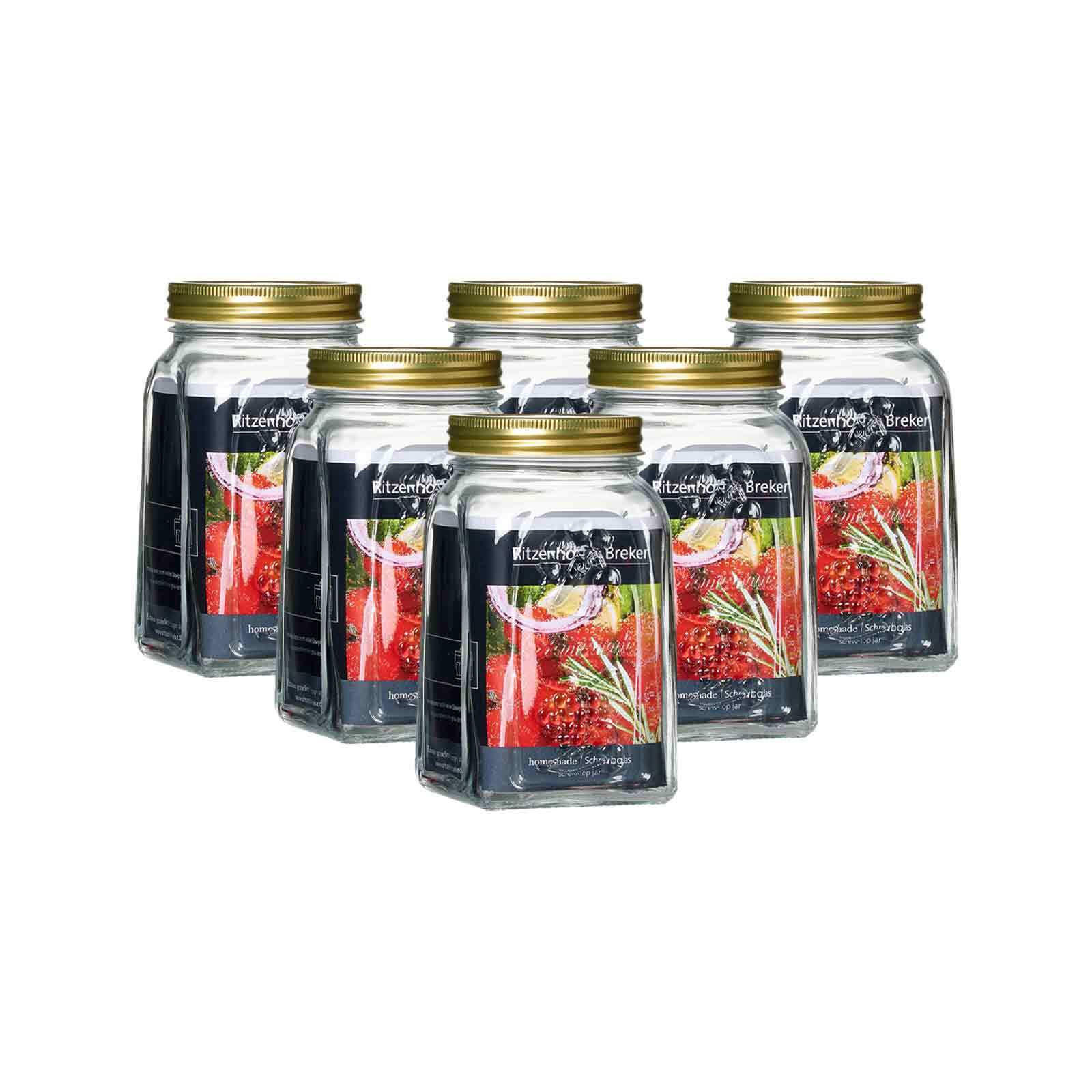 EINMACHGLÄSER Homemade transparent 1 l 6er Set - Transparent, Glas (1L) - Ritzenhoff Breker