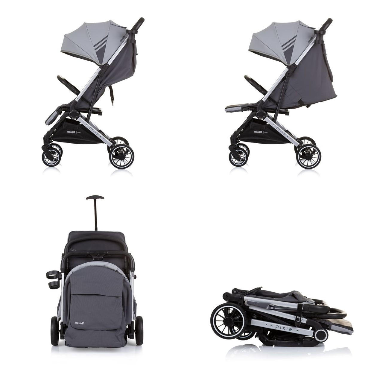 BUGGY Pixie grau zusammenklappbar Getränkehalter Korb 22 kg - Grau, Metall (78/53/104cm) - Chipolino