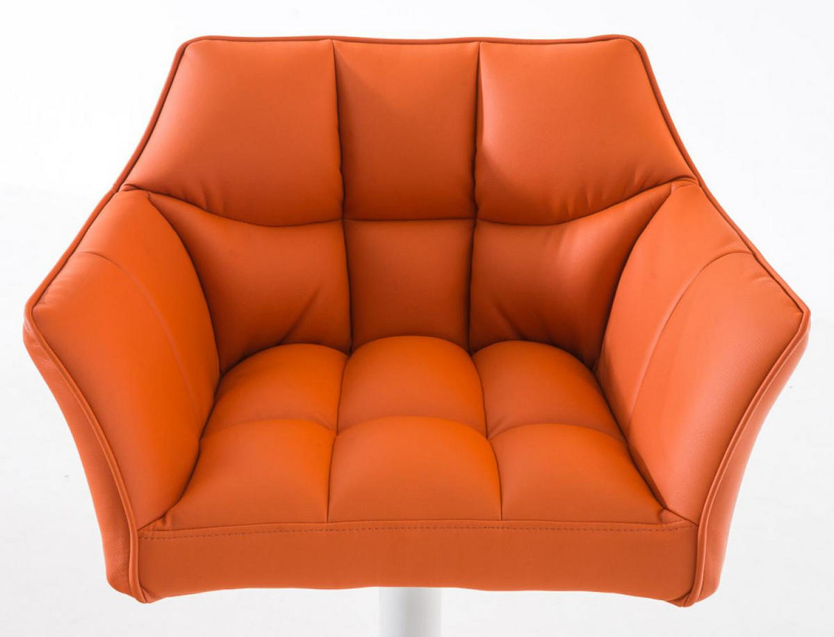 BARHOCKER 2er Set Lederlook Orange - Weiß/Orange, Textil/Metall (64/88/45cm) - CLP