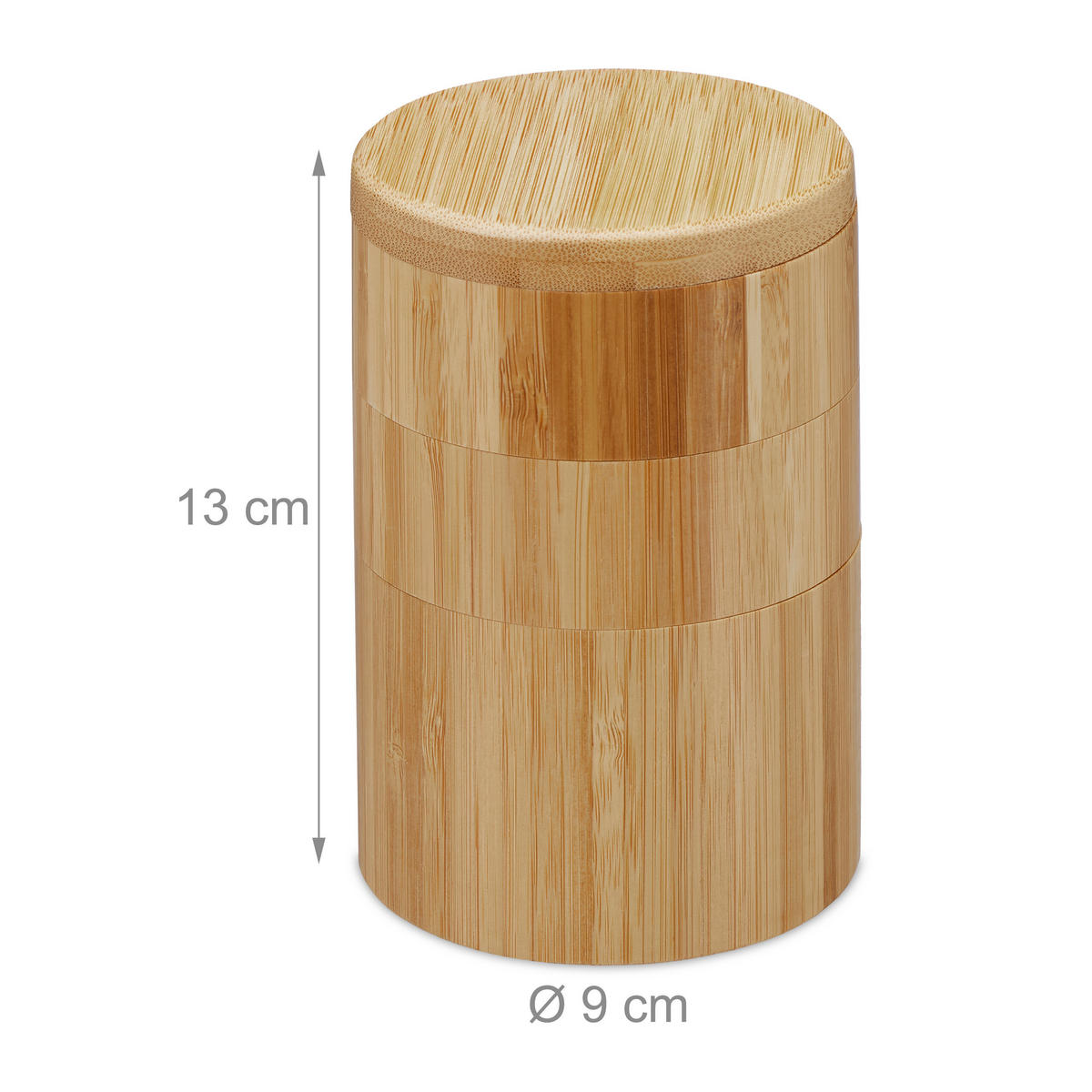 SALZBEHÄLTER - Hellbraun, Holz (9/13/9cm) - Relaxdays