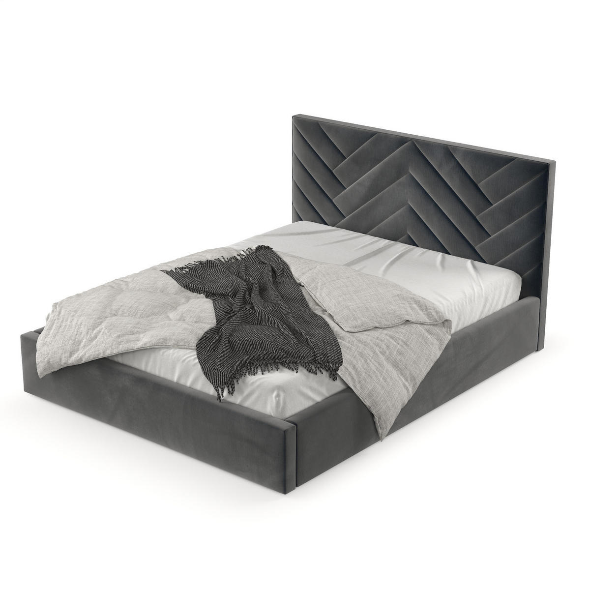 POLSTERBETT Arco 180/200 cm Anthrazit im Paros Stoff - Anthrazit/Schwarz, Holz/Holzwerkstoff (180/200cm) - AltaBeds