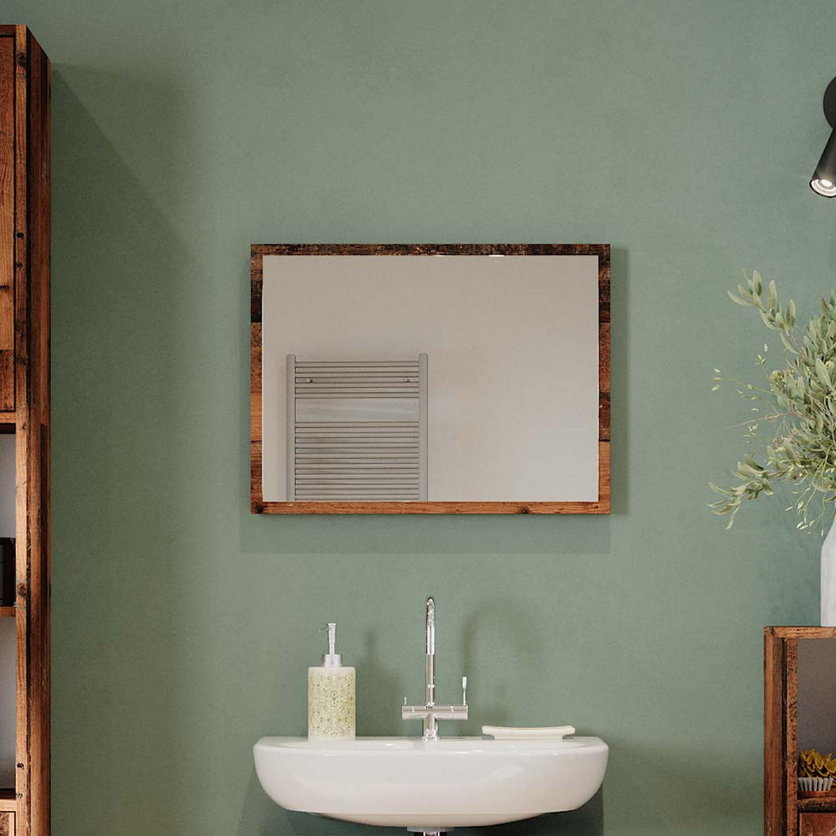 KOUPELNOVÉ ZRCADLO Kiko Rustikální dub - divoký dub, sklo (45/60/2cm) - Vicco