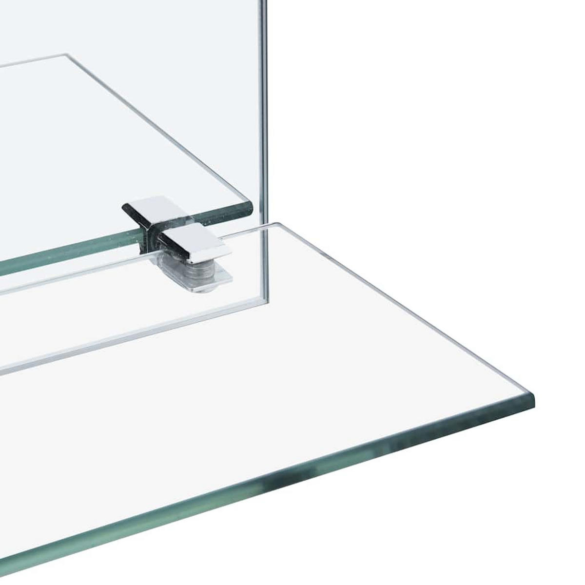 WANDSPIEGEL mit Regal 50×70 cm Hartglas - Silberfarben, Glas (50/70/10cm) - furnicato